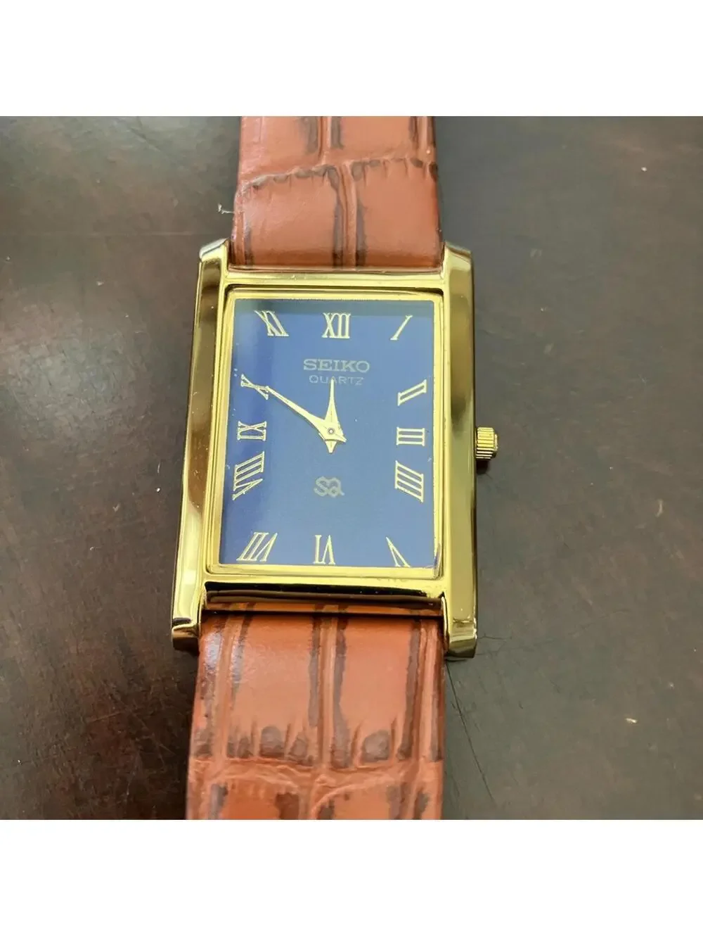 Seîko slim tank rare NOS MENS gold filled 33mm watch